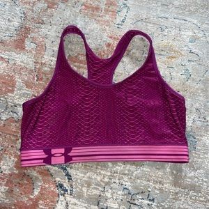 Under Armor Pink Snake Print Razor Back Sports Bra